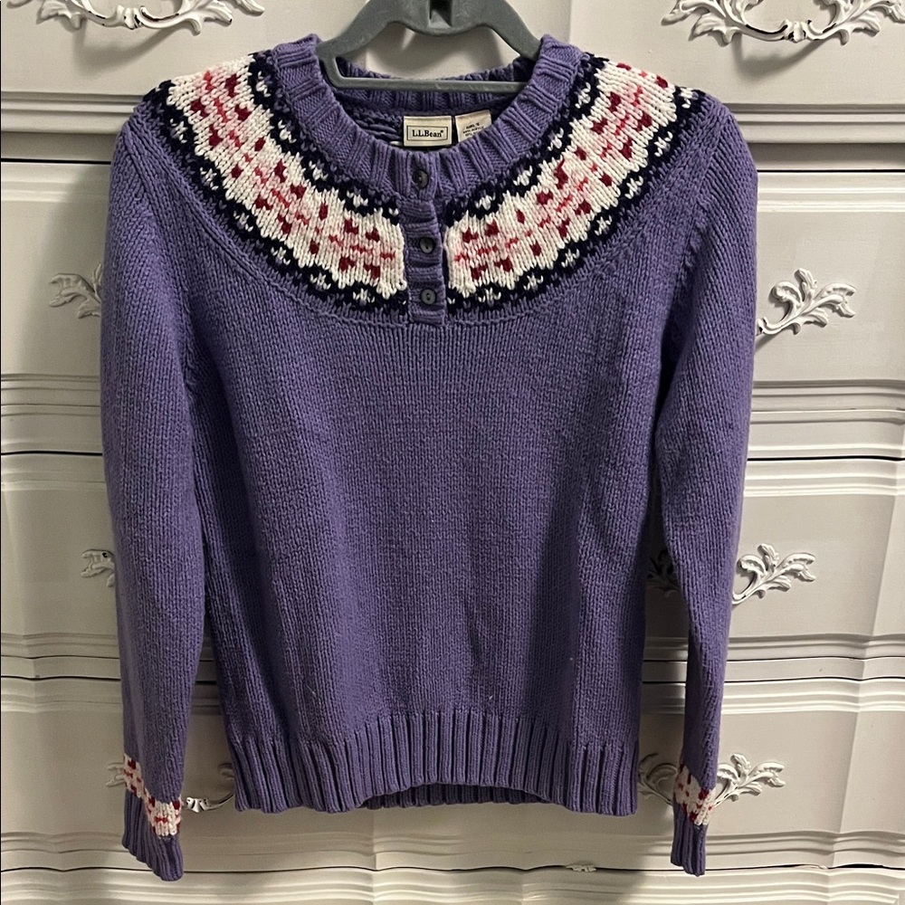 Purple Part Wool LLBean Girls Sweater